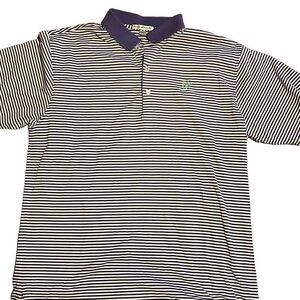 Peter Millar polo purple white stripe